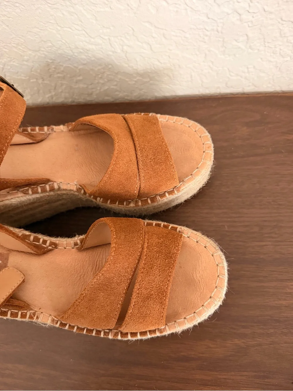 Soludos Womens Como Platform Wedge Sandals Brown suede size 6 preowned